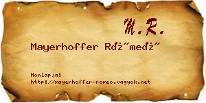 Mayerhoffer Rómeó névjegykártya